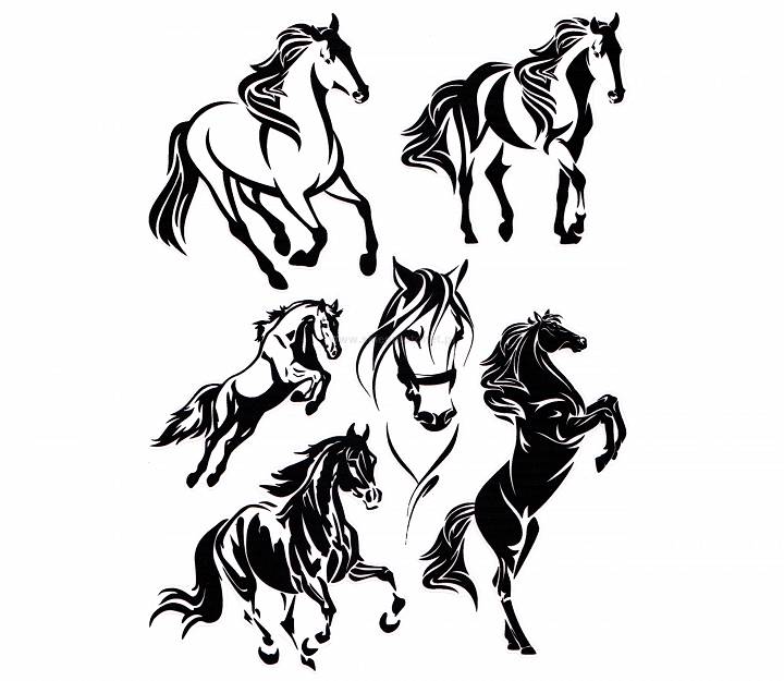 Naklejka Naklejki Koń Konie Mustangi Komplet UV
