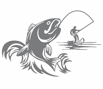 Naklejka Nalepka Ryba Fish Hobby Wędkowanie Wędkarz Fishing Srebrna UV