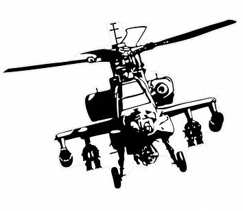 Naklejka Nalepka Mała Helikopter Czarny Wojskowy