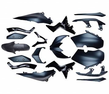 YAMAHA X-MAX 2018 - 2023 Zestaw Plastików Owiewki Centralne Boczne Ciemne