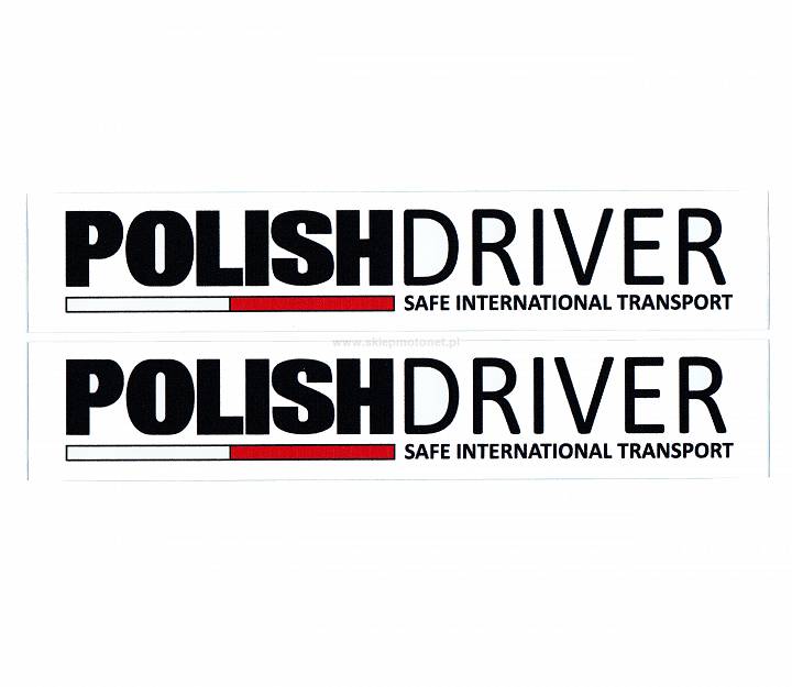 Naklejka Czarny Napis Polish Driver Safe Transport