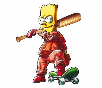 Naklejka Ludzik Bart Simpson Baseball Simpsonowie