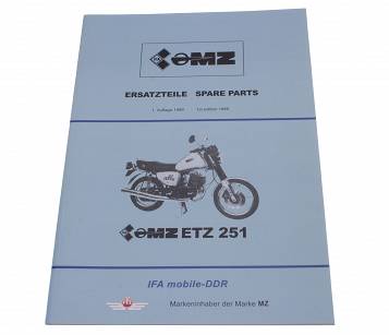Książka Katalog Części Motocykla MZ ETZ 251 Po Niemiecku Angielsku IFA 1989