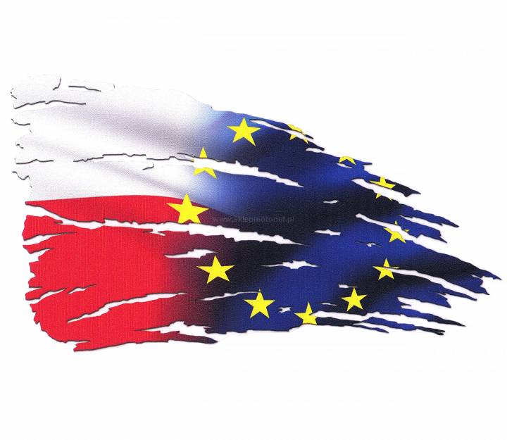 Naklejka Flaga Polska Unia Europejska Duża TIR