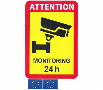 Naklejka Informacyjna Kamery Monitoring 24h Duża