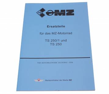 Książka Katalog Części dla Motocykla MZ TS 250 TS250/1 Po Niemiecku IFA FEZ