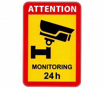 Naklejka Informacyjna Uwaga Kamery Monitoring 24h