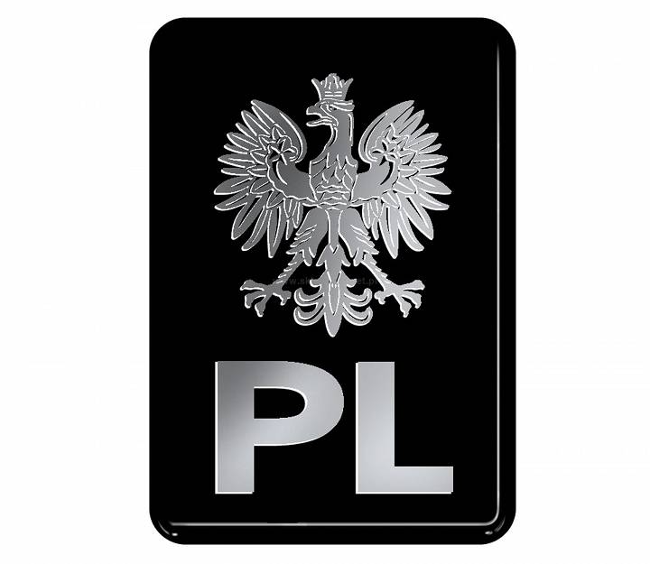 Naklejka Emblemat Nikiel Żywica Polska Orzeł PL 3D