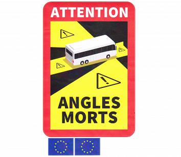 Naklejka Angles Morts Martwe Strefy Autobus 3 szt.