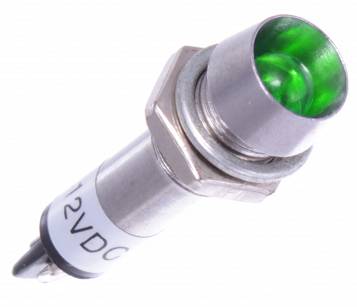 Kontrolka Dioda LED Wklęsła Zielona Zegarów Kokpitu Lampy 12V 8.2mm