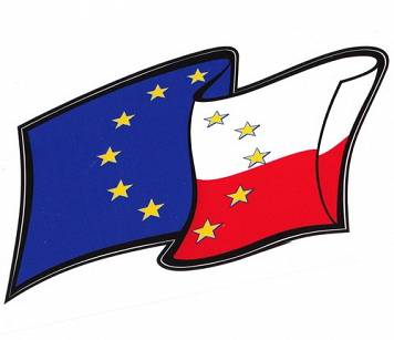 NAKLEJKA FLAGA EUROPEJSKA UNIA EURO POLSKA PL